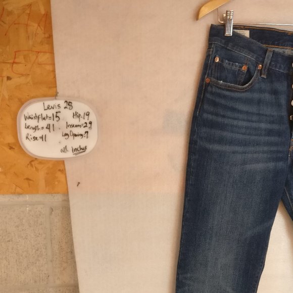 Levi's 501 Premium Button Fly HighRise Original Fit Straight Leg Jean 28w/Measur - Picture 10 of 16
